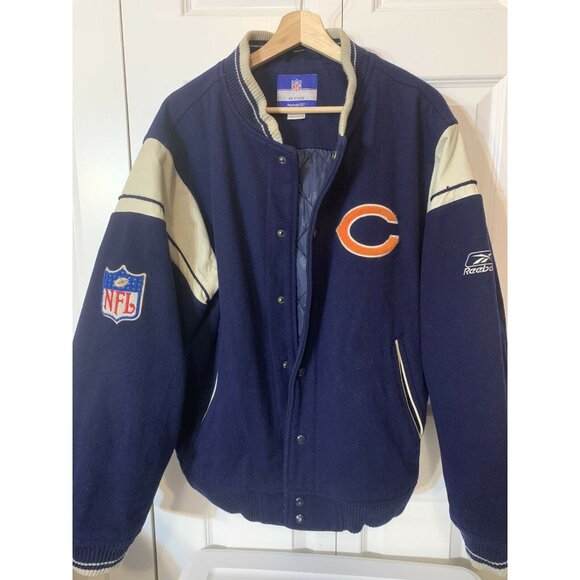 RARE VTG Chicago Bears Jacket Varsity Style NFL Football‎ Wool Sz M Heavy - Picture 1 of 8